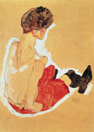 Sitzende Frau, 1911 von Egon Schiele